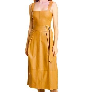 Vince Camel Lamb Leather Midi Dress RTW 2021 - NWT, size 0-4 fit